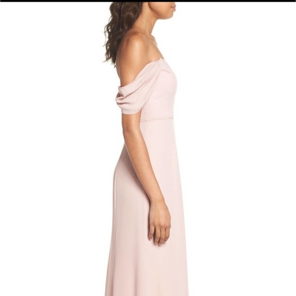 New WAYF Rachel off the shoulder gored pink blush maxi dress sz small - Picture 16 of 16